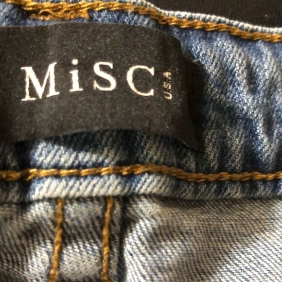 MiSC jeans‎ Size 11 blue high rise boyfriend Distressed Denim jeans 80’s - Picture 6 of 8